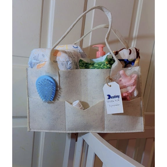 Destiny Portable Diaper Organizer for Baby, Off-White Marble