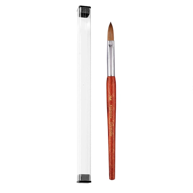 Kolinsky Acrílico Nail Art Brush Red Wood Pen Nail Brush para Nail Art Manicura Herramienta (14#)