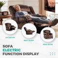 thumbnail image 5 of Aukfa Oversized Rocker Massage Chair,Swivel Manual Recliner Chair for Living Room, Heating,Velvet,Brown, 5 of 7