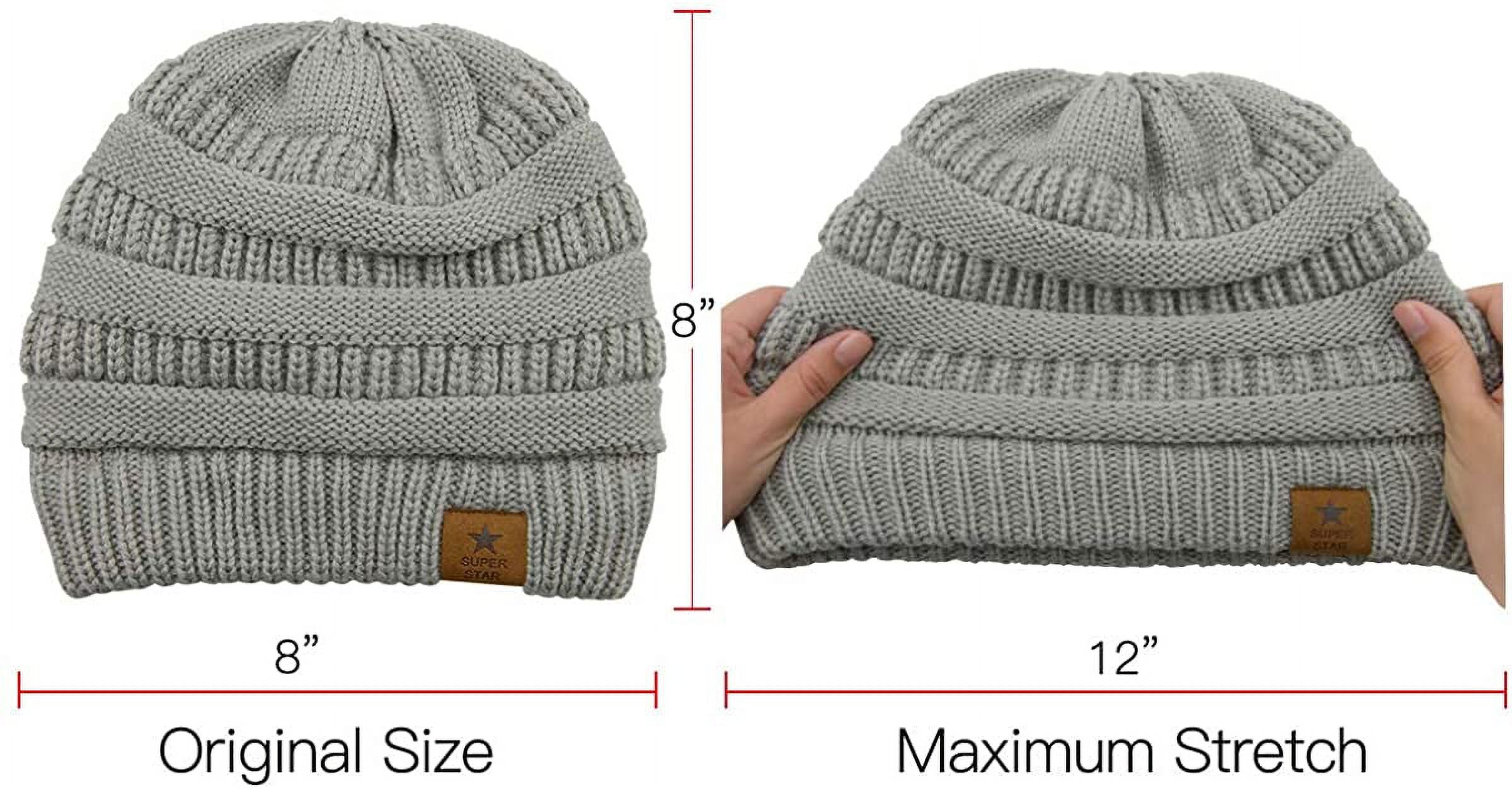 Zando Winter Beanie Hat, Thick Knit Fleece Lined photo 3