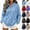 Sky Blue, variant on Women's Quarter Zip Pullover Sweatshirt, Long Sleeve Stand Collar Tops with Kangaroo Pocket, Loose Relaxed Casual Beige L