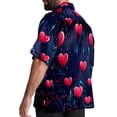 thumbnail image 3 of Valentine's Day Love ECG Men's Short Sleeve Beach Shirts Hawaiian Button Down Casual Summer Printed Unisex Top, 3 of 6