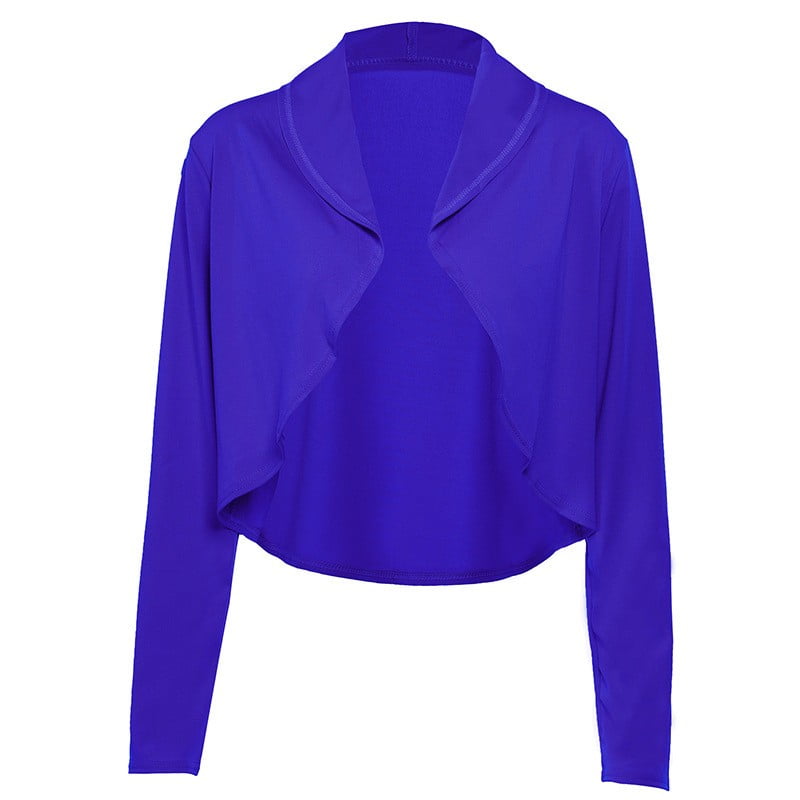 JGGSPWM Women's Elegant Crop Shrugs Long Sleeve Open Front Ruffle