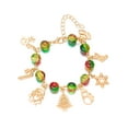 thumbnail image 6 of PRIYAL Charming Christmas Bracelet - Cute Cartoon Style with Christmas Tree, Candy, Bell & Garland Pendants - Golden-Tone Chain with Red & Green Beads & Accents, 6 of 8