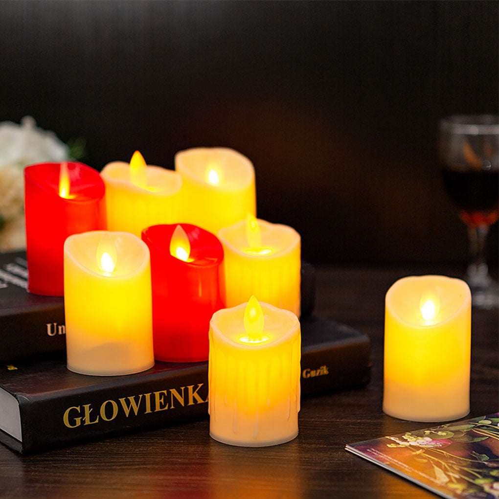 TureClos Candle Light Electric Plastic Tea Light Flameless LED Decoration Canle Lamp, Smooth