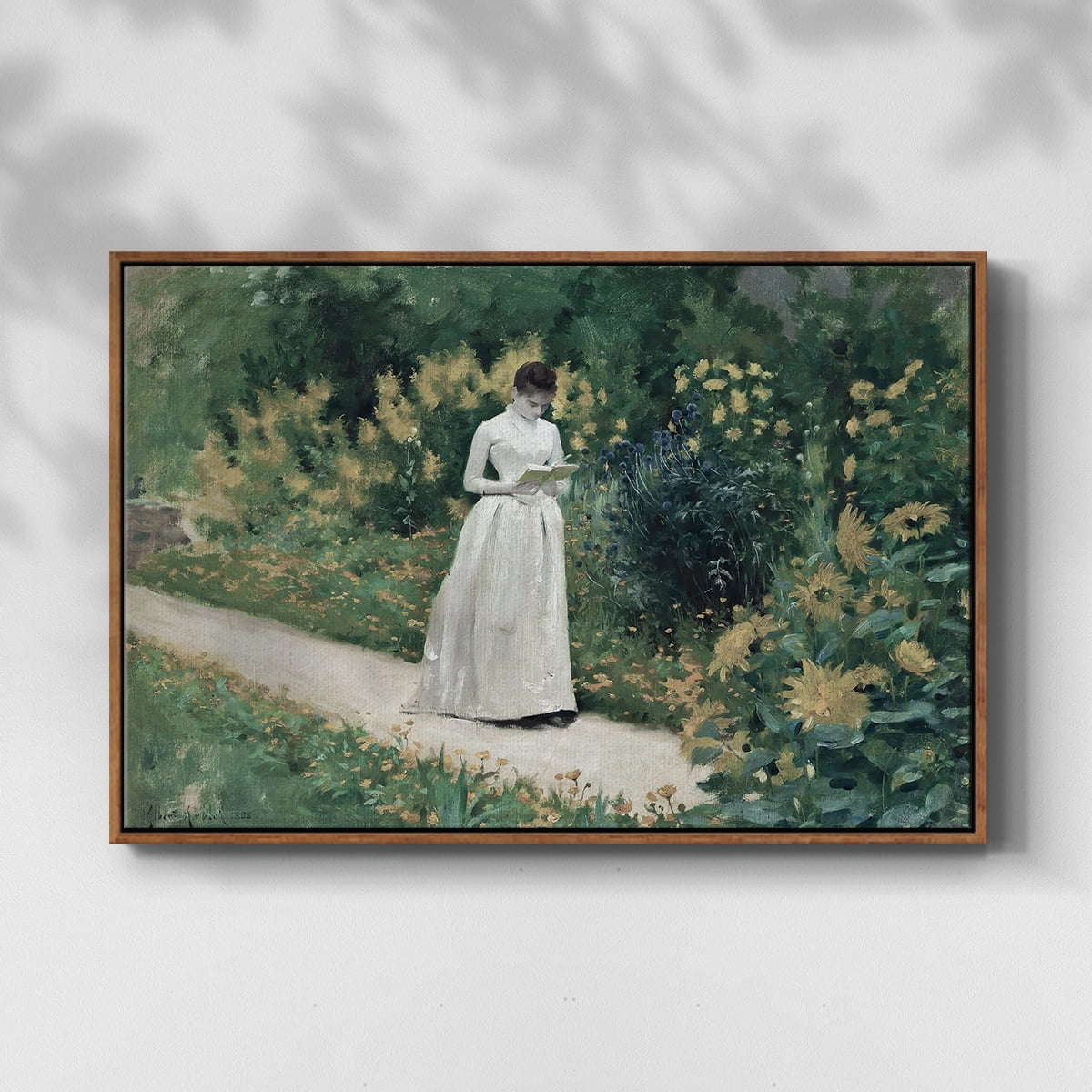 Vintage Botanical Print-LVII By Wexford Home Framed in Walnut Wood Gallery Wrapped Canvas 17 in. x 25 in.