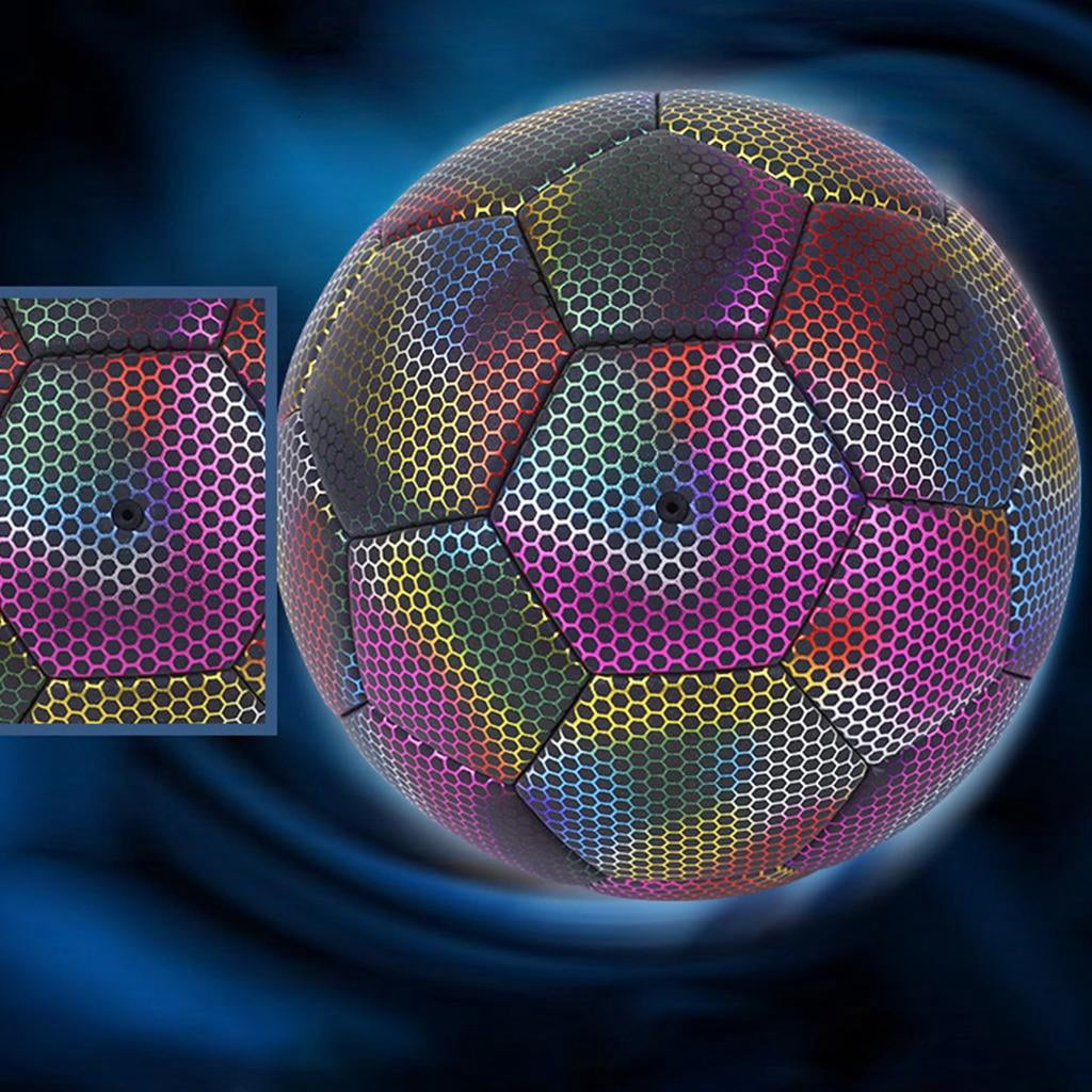 Yihuala Football Training Balls Reflective Football Soccer Glow Size 4/5 Football for Night Game