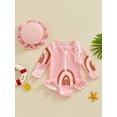 thumbnail image 2 of FEORJGP Toddler Baby Girls One-Piece Swimwear with Hat 6M 9M 1T 2T 3T Infant 2 Piece Outfits Round Neck Jumpsuit Crew Neck Bodysuit Long Sleeve Zipperp Beach Wear Set Cute Sweet Bathing Suit, 2 of 9