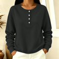 thumbnail image 5 of Button Up Sweatshirt for Women Ribbed Long Sleeve Stand Collar Hoodies Lightweight T-shirts Fashionable Blouses Comfortable Shirt 2026 Fall Outfits for Women, Gray, M, 5 of 9