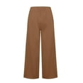 thumbnail image 5 of Huankd High Waisted Dress Pants for Women Plus Size Work Pants Business Casual Stretch Pull on Trousers Pants Slacks Brown L, 5 of 6
