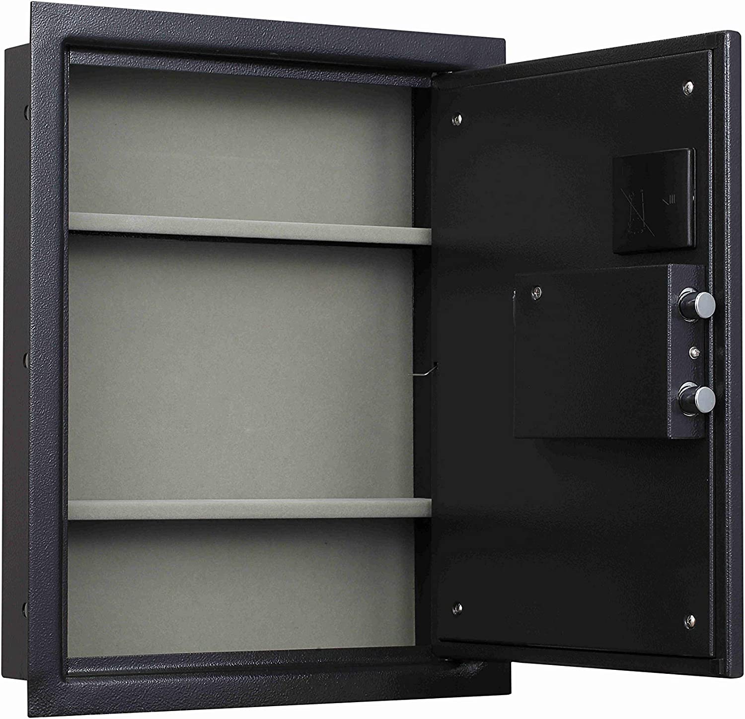 Protex Safe PWS-1814E Black 0.44 cu ft. Hidden Wall Safe Security Steel Vault Lock, Black