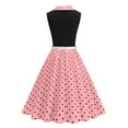 thumbnail image 5 of Gamivast Dresses for Women Polka Dot 1950S Retro Lapel Collar Sleeveless Dress Midi Dresses with Belt Vintage Style Cocktail Party Swing Dress for Wedding Guest, 5 of 6