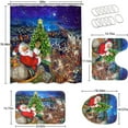 thumbnail image 2 of FRAMICS Christmas Shower Curtain Sets with Rugs, 16 Pc Santa Reindeer Bathroom Sets, Xmas Tree Waterproof Fabric Bathroom Curtain Decor with Hooks, 2 of 9