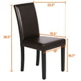 thumbnail image 3 of Yaheetech Faux Leather Dining Chairs with Wood Legs for Kitchen, Set of 4, Dark Brown, 3 of 6