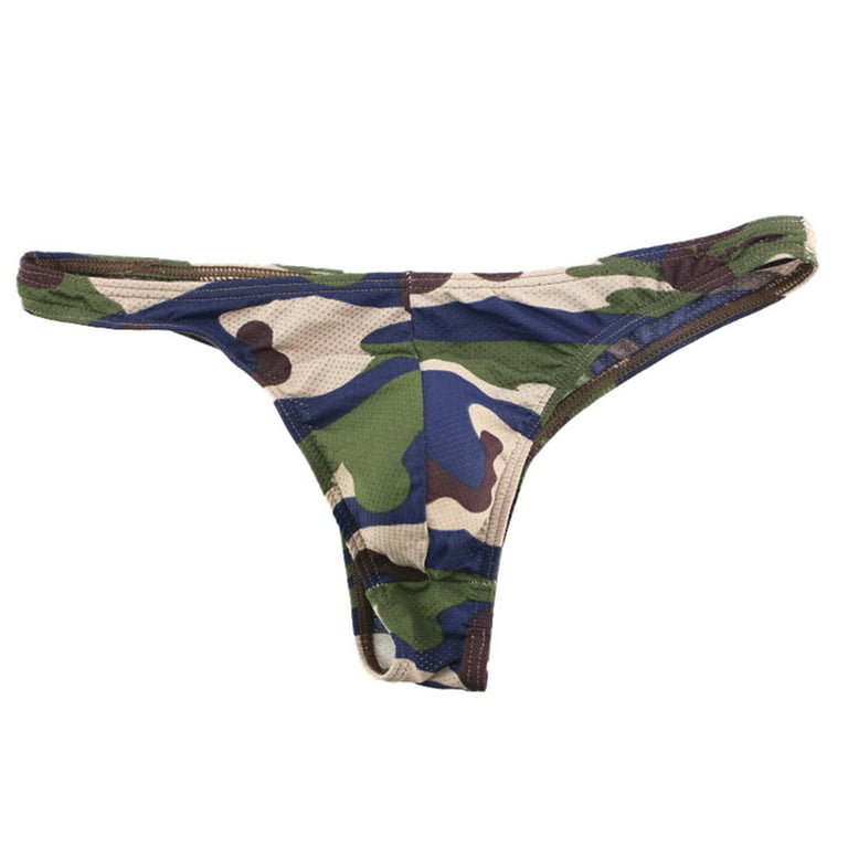 Sksloeg Men Sexy Jockstrap G-String Underwear Pouch Soft Lingerie Briefs  Letter Breathable Thong Army Green M,（1Pcs) 