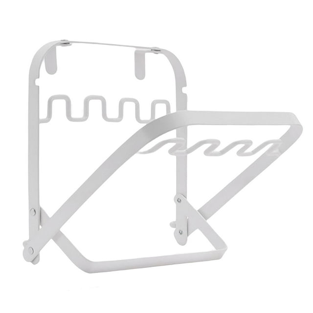Soporte colgante plegable para bolsas de basura, estante para bolsas, soporte portátil para colgar basura Blanco B