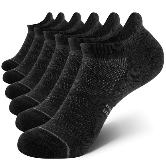 Calcetas CS CELERSPORT Paquete de 6 Tobilleras para Mujer con Amortiguación en Negro