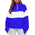 thumbnail image 5 of Akmaiox Sweatshirt for Women,Half Zip up Long Sleeve Color Block Pullover Tops, Oversized Casual Fall Streetwear Loungewear S-2XL, 5 of 9