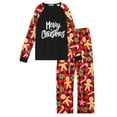 thumbnail image 2 of Unique Bargains Christmas Long Sleeve Tee with Pants Loungewear Family Pajama Sets L Men, 2 of 5