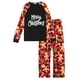 thumbnail image 2 of Inspire Chic Navidad Hombre Print Camiseta de Manga Larga con Pantalones Conjuntos de Pijamas Familiares 3XL Negro, 2 of 5