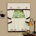 thumbnail image 5 of ENIYUU Home Furnishing Cuppa-Joe Window Kitchen Curtains 3-Piece Embellished Cottage Set - 56” (W) x 36” (L) Complete Set Brown, 5 of 5