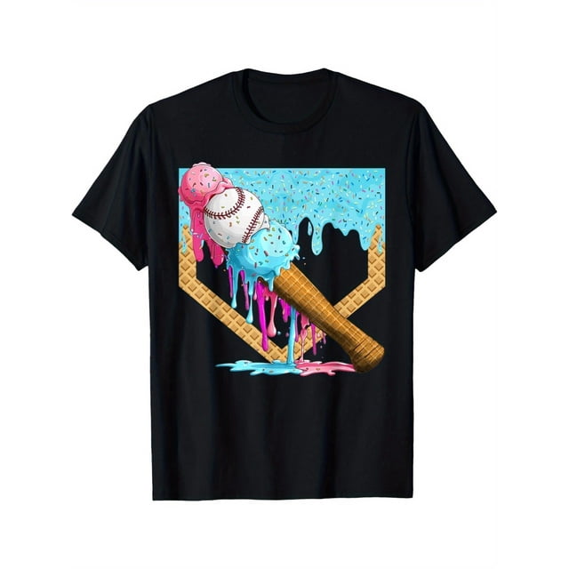 Baseball Drip For Boys Ice Cream Drip Youth Boys Baseball T-Shirt