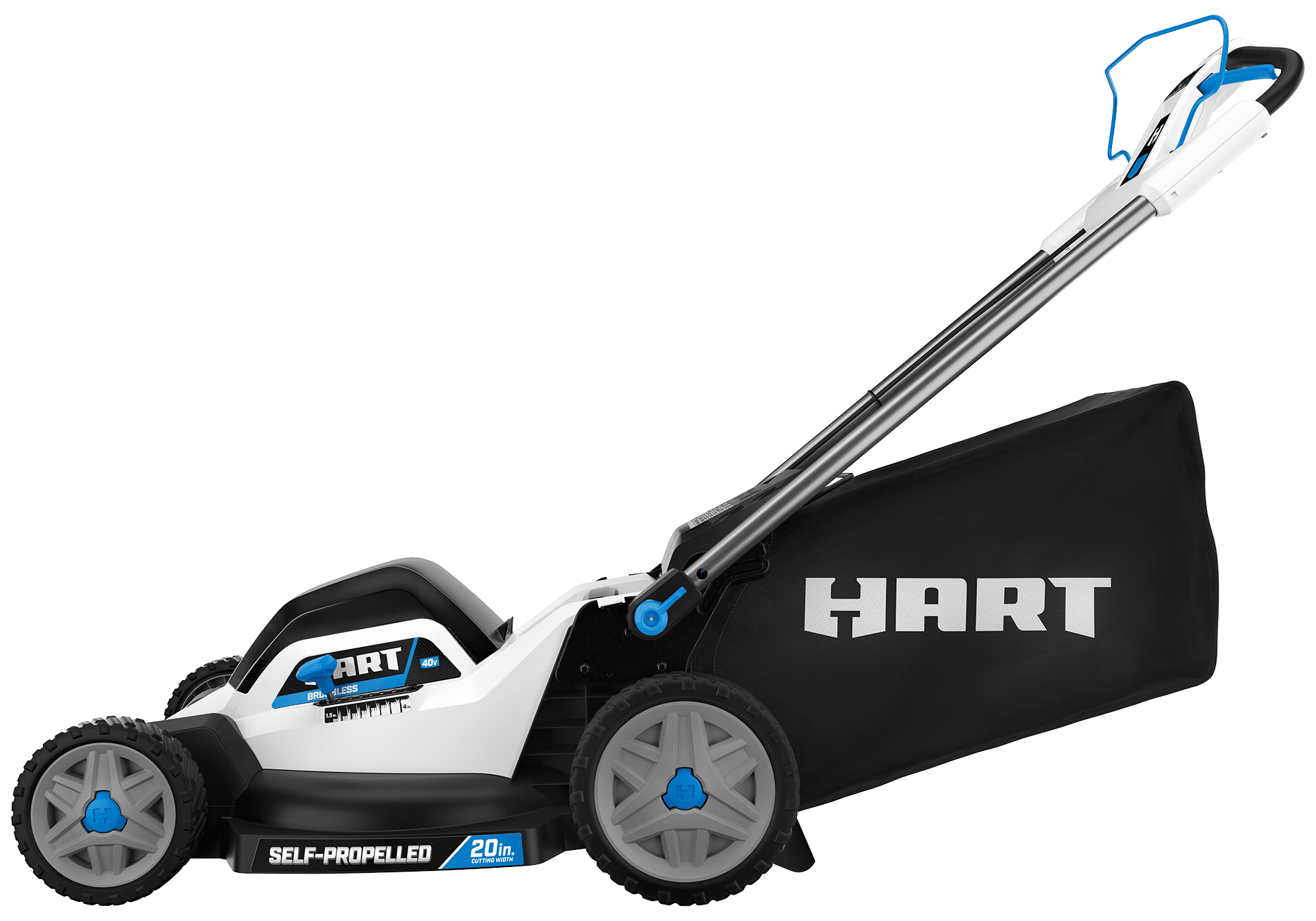 HART 40V 20 Cordless Electric Lawn Mower with Self Propelled Dual Blade and Side Discharge Walmart