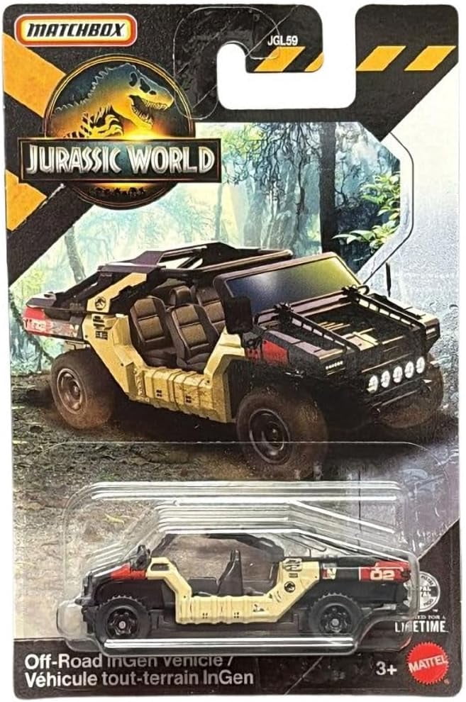 Matchbox Jurassic World Die-Cast Vehicle Set, 7 Pieces, Ages 3+, Ford Explorer, Jeep Wrangler, Mercedes-Benz, Helicopter JGL59-979C