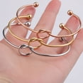 thumbnail image 3 of Pulsera de nudo de amor de acero inoxidable de 2 mm de espesor, pulsera abierta en forma de corazón, pulsera con nudo, brazalete, joyería, 3 of 6