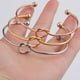 thumbnail image 3 of Pulsera de nudo de amor de acero inoxidable de 2 mm de espesor, pulsera abierta en forma de corazón, pulsera con nudo, brazalete, joyería, 3 of 6