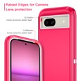 thumbnail image 3 of I-HONVA For Google Pixel 8A Case,3-Layer Military Grade Drop Protection Anti-Slip Bumper Rugged Shockproof Dustproof Protection 6.1 inch Phone Case,Pink White, 3 of 7