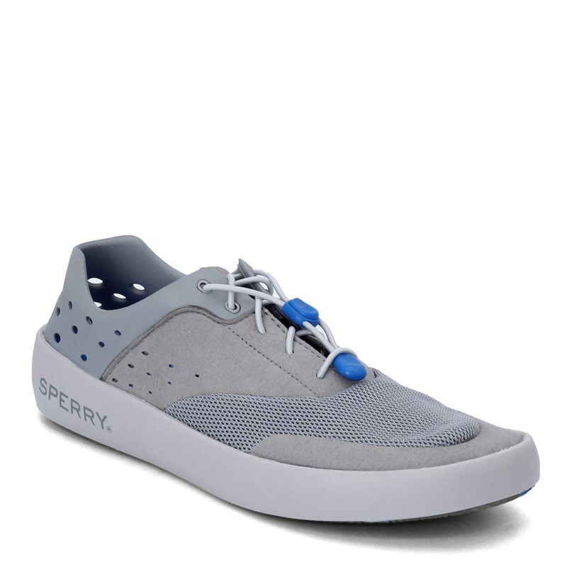 sperry silver slip on sneakers