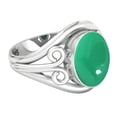 thumbnail image 3 of 925 Sterling Silver Ring Natural Green Onyx Handmade Jewelry, 3 of 9