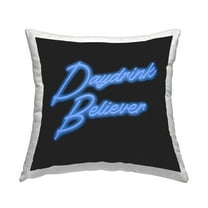 Stupell Industries Daydrink Believer Neon Decorative Printed Throw Pillow, 18 x 18