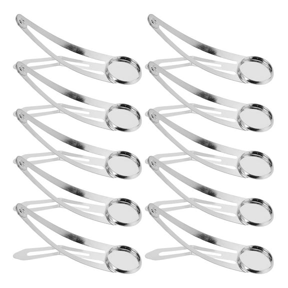 Set of 2 Ladies Hair Barrettes Silver Snap Clip Durable