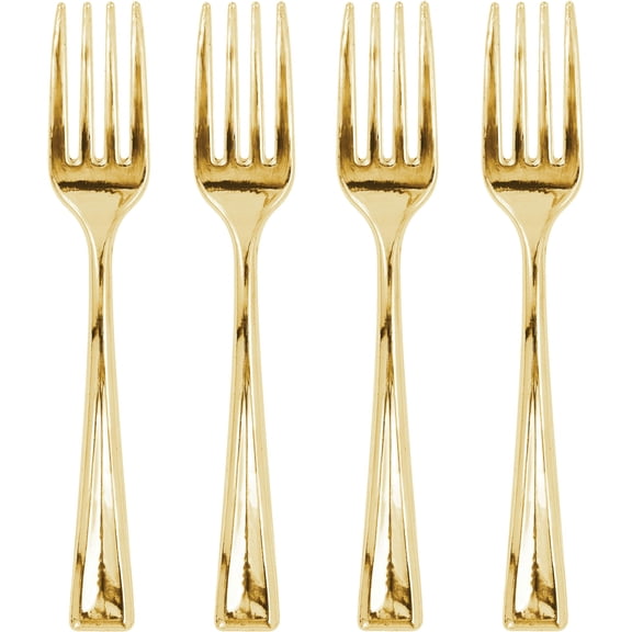 12 Packs: 24 ct. (288 total) Gold Mini Forks by Celebrate It