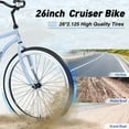 thumbnail image 3 of 26 inch Bike for Adults, Beach Cruiser Bike for Women Men, Single Speed Cruiser Bicycle with Dual Brakes, City Bike, Commuter Bike, 85% Assembled, Blue, 3 of 6