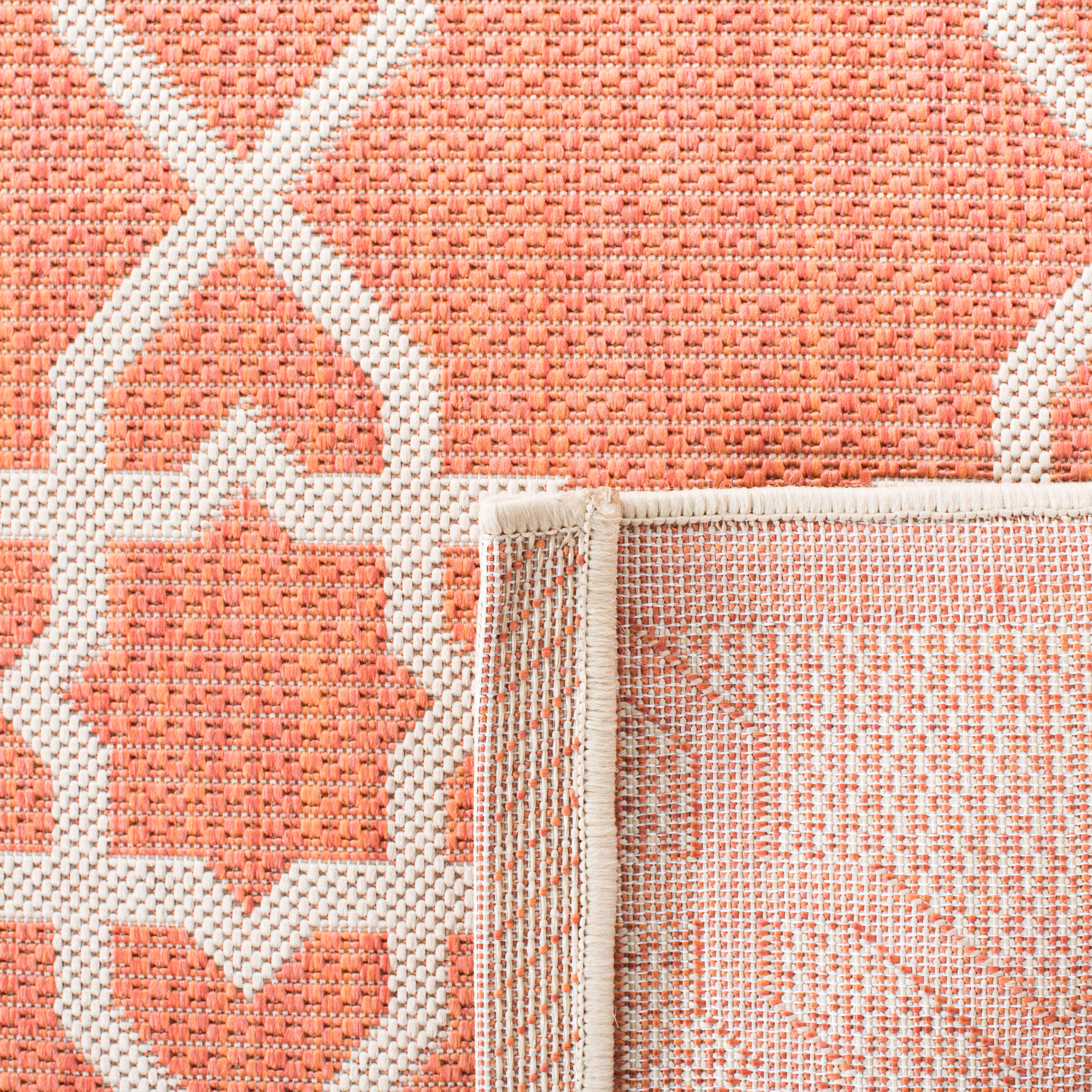 Safavieh Courtyard Carol Geometric Indoor/Outdoor Area Rug, Terracotta/Beige, 6'7" x 6'7" Square