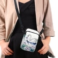 thumbnail image 4 of HELLHERO Swan Pattern Travel Crossbody Purse Polyester Double Layer Women Shoulder Bag for Travel, Outdoor and Daily Use, 4 of 7