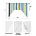 thumbnail image 6 of Blue Yellow Striped Swag Valance for Windows 56'' x 36'', Farmhouse Navy Blue Ombre Stripes Light Filtering Kitchen Curtains Valances for Bathroom/Living Room/Bedroom/Café, Rod Pocket Curtain Panel, 6 of 6