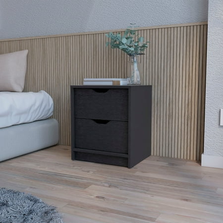Wenge 2-Drawer Nightstand