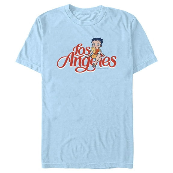 Men's Betty Boop Los Angeles Sweatsuit  Graphic Tee Light Blue 2X Large