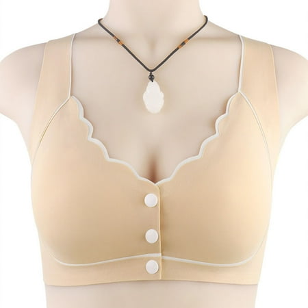 

Yuelianxi Women Casual Fashion Lace Front Buckle Underwear Without Rims Vest Lace Plus Size Bra Underwear