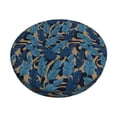thumbnail image 6 of Uemuo Blue Leaves A Pattern Round Bar Stool Seat Covers Washable Stool Cushion Slipcover Elastic Bar Chair Covers-12 inch, 6 of 7