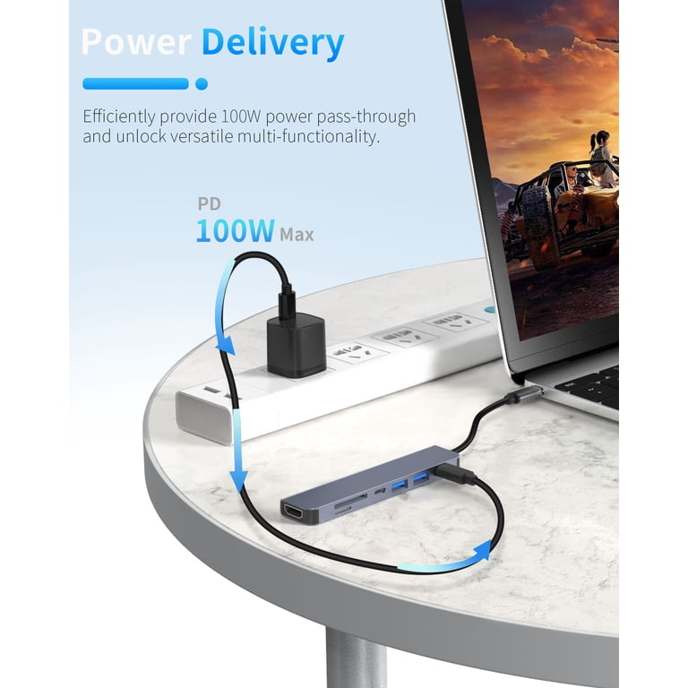 Docking station tipo C 11 in 1 HUB USB 3.0 Splter USB C da tipo C a 4K HDMI VGA PD RJ45 Adattatore di rete 100M per laptop MacBook  7