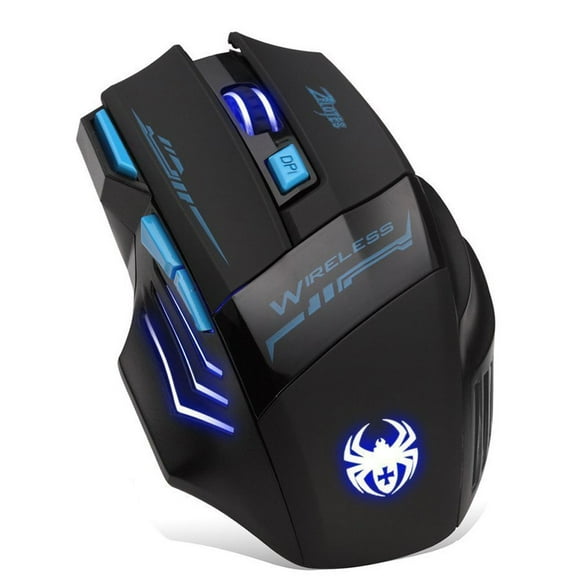 Zelotes Wireless Mouse Wireless Mouse, 2.4GHz Ergonomic PC Mouse Wireless, 7 Buttons 2400DPI USB Gaming Mouse, Computer Mouse for PC, Mac, Laptop, Black