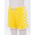 thumbnail image 4 of TiaoBug Kids Girls Cotton Shorts Contrast Color Plaid Cycling Yoga Running Shorts Summer Hot Pants Yellow 120, 4 of 7