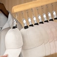 thumbnail image 5 of Wooden Legging Organiser for Wardrobe, 2 Pack - 10 Clips Space Saving Trousers Hangers, 360 Swivel Hook Hanging Closet Storage for Yoga Pants, Jeans, Hats, Socks (Vintage/Natural), 5 of 8