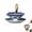 Blue Set B, variant on Homellea Umbrella Shape Ceramic Tea Strainer, Chinese Blue & White Porcelain Loose Leaf Filter with Rotating Design and Matching Base, Traditional Oriental Kung Fu Tea Infuser for Tea Brewing