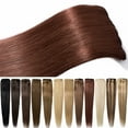 thumbnail image 6 of Benehair 100% Real Remy Human Hair Extensions Clip In 7 Pieces Full Head Invisible Soft Straight Women 8A Auburn #33, 6 of 9